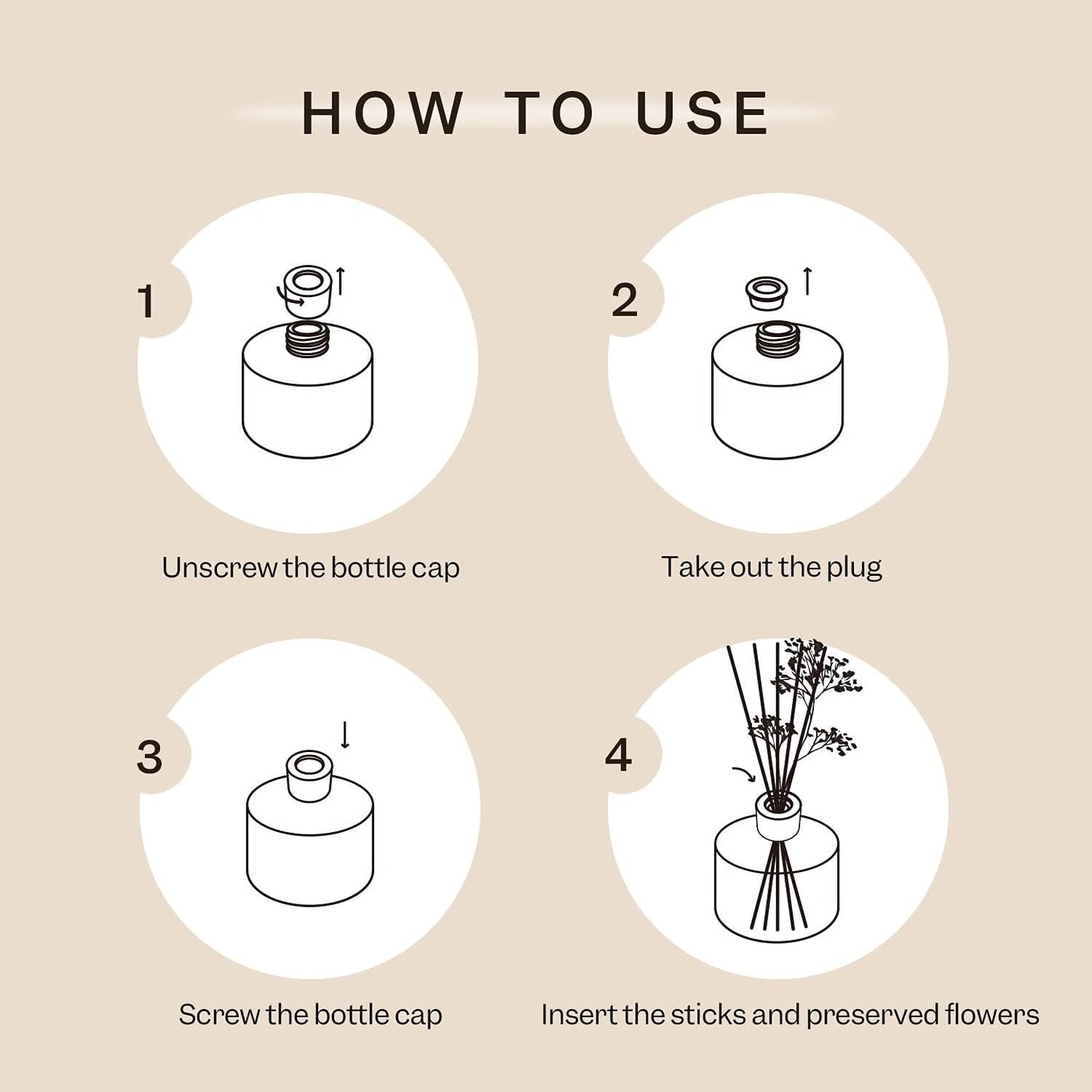 Cocorrína Reed Diffuser – Sandalwood Rose, 6.7oz with Baby’s Breath
