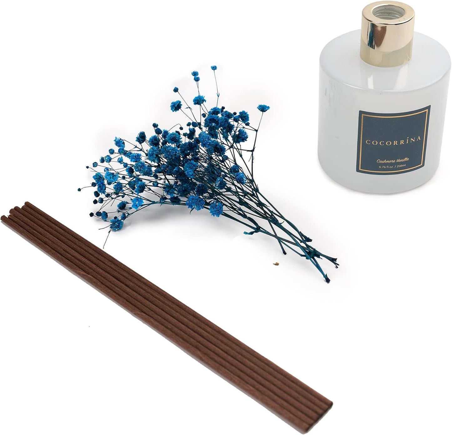 Cocorrína Reed Diffuser – Sandalwood Rose, 6.7oz with Baby’s Breath