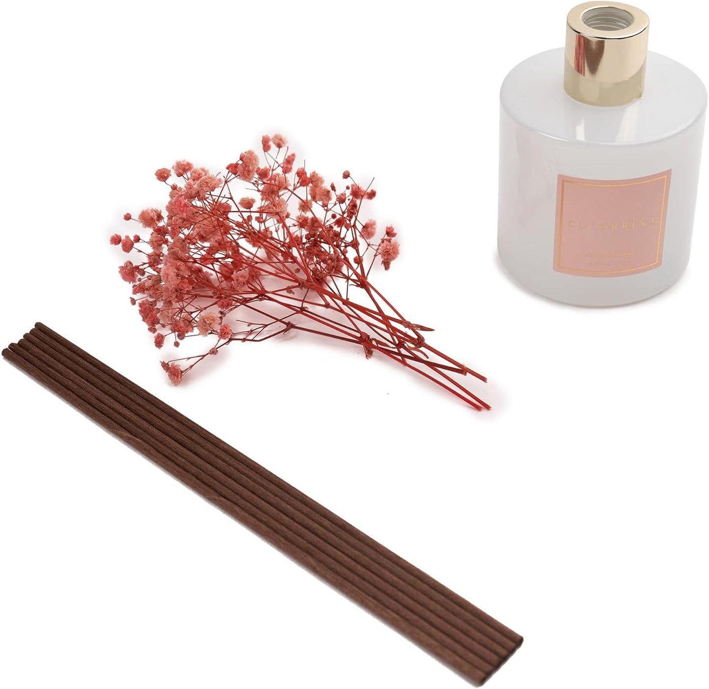 Cocorrína Reed Diffuser – Sandalwood Rose, 6.7oz with Baby’s Breath